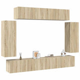 6 Piece TV Cabinet Set Sonoma Oak Engineered Wood 3079014