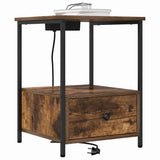 Bedside Cabinet with Drawer 2 pcs Smoked Oak 42 x 41 x 56 cm 859435
