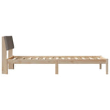 Bed frame Brown and taupe 90 x 190 cm Solid pine wood 878577