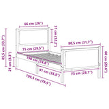 Bed Frame with Headboard Black 75 x 190 cm Fabric 878371