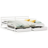 Daybed with Trundle and Drawers without Mattress White 90x200 cm 3302172