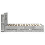 Bed Frame with Storage with Headboard Concrete Grey 75 x 190 cm 3433992