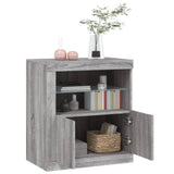 Sideboard with LED Lights Grey Sonoma 60.5x37x67 cm 836621