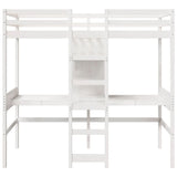 Loft Bed Frame without Mattress White 80x200cm Solid Wood Pine 3308545