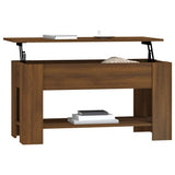 Coffee Table Brown Oak 101x49x52 cm Engineered Wood 819274