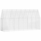 Rabbit Cage Silver 400 x 100 x 210 cm Galvanised Steel 42019243