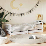 Kids Bed Frame with Drawers White 80x200 cm Solid Wood Pine 834406
