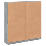 Bookcase with Doors Grey Sonoma 136x37x142 cm Engineered Wood 3206522