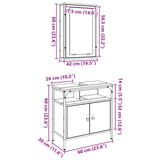 Bathroom Furniture Set with Shelf 2 pcs Brown Engineered wood 3332524