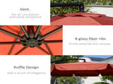 2.7m Garden Banana Parasol Cantilever Umbrella with Crank Handle and Cross Base for Outdoor, Hanging T3398P323920