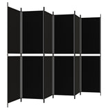 6-Panel Room Divider Black 300x200 cm Fabric 350241