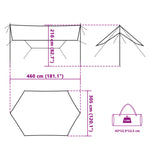 ZNTS Camping Tarp Blue 460x305x210 cm Waterproof 94686