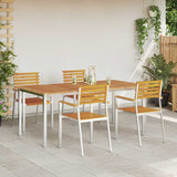 Garden Dining Set 5 pcs Solid Acacia Wood and Stainless Steel 3334777