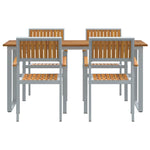 Garden Dining Set 5 pcs Grey and brown 160 x 80 x 75 cm 3284353
