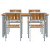 Garden Dining Set 5 pcs Grey and brown 160 x 80 x 75 cm 3284353