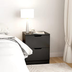 ZNTS Bedside Cabinet Black 40x40x50 cm Engineered Wood 326725