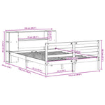 ZNTS Bookcase Bed without Mattress Wax Brown 120x190 cm Small Double Solid Wood Pine 3321862