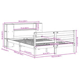 ZNTS Bookcase Bed without Mattress Wax Brown 120x190 cm Small Double Solid Wood Pine 3321862