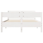 Bed Frame without Mattress White 135x190 cm Double Solid Wood Pine 3306943