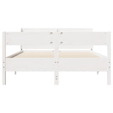 Bed Frame without Mattress White 135x190 cm Double Solid Wood Pine 3306943