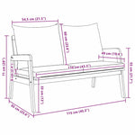 Garden Bench with Cushion Brown Solid Acacia wood 4106457