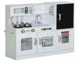 Pretend Play Kitchen, Kids Kitchen Playset, with Toy Phone, Chalkboard, Microwave, Cooking Stove, T3398P378964