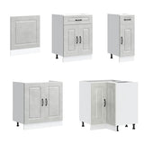 11 Piece Kitchen Cabinet Set Kalmar Concrete Grey Engineered Wood 3314885
