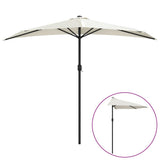 Garden Parasol with Aluminium Pole Sand 270x144 cm Half 44587