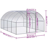 Outdoor Chicken Coop 3x4x2 m Galvanised Steel 3095464
