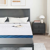 Mattress Pads White and blue 200 x 200 cm Gel Memory Foam 4106274