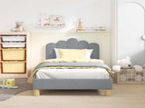 Children's Bed Frame with Headboard Light Grey 80 x 160 cm 42011044