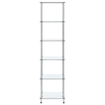 6-Tier Shelf Transparent 40x40x160 cm Tempered Glass 249507