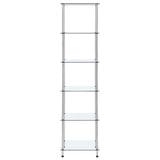 6-Tier Shelf Transparent 40x40x160 cm Tempered Glass 249507