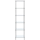 6-Tier Shelf Transparent 40x40x160 cm Tempered Glass 249507