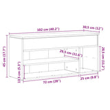 Shoe Bench Sonoma Oak 102x30.5x45 cm Engineered Wood 859138