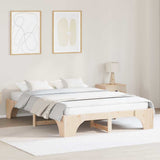 Bed Frame Natural 140 x 200 cm Solid Pine Wood 872944
