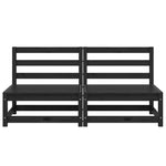 Garden Middle Sofas 2 pcs Black Solid Wood Pine 805684