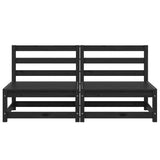 Garden Middle Sofas 2 pcs Black Solid Wood Pine 805684