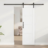 Sliding Door White and Black 61 x 198.5 cm Solid Pine Wood 3333185