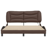 Bed Frame with LED without Mattress "Hvar" Brown 160x200 cm 3213943