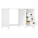 Desk Hill with 3 Drawers 120x50x74 cm Solid Pine Wood 288996