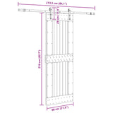 Sliding Door NARVIK Natural and Black 80 x 210 cm 3445306