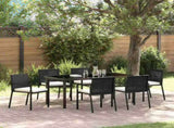 Garden Dining Set 7 pcs Black Powder-Coated Steel 3379251