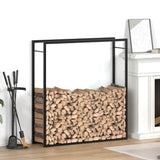 Firewood Rack Matt Black 110x28x116 cm Steel 350310