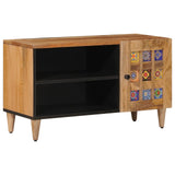 TV Cabinet with Door Natural 80 x 33 x 46 cm Solid Mango Wood 4018275