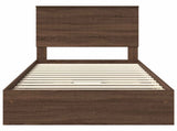 Storage Bed with Drawer Brown Oak 100 x 200 cm Engineered Wood 3411242