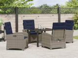 Garden Dining Set with Cushion 5 pcs Grey Poly Rattan 3380352