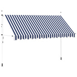 Manual Retractable Awning 400 cm Blue and White Stripes 43224