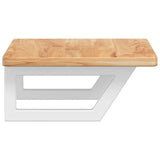 Basin Shelf Wall Mounted Steel and Solid Wood Oak 3302342