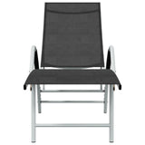 Sun Lounger Black and silver Textilene and aluminium Standard 310521